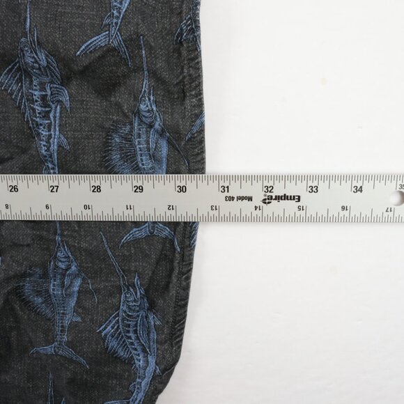 Tommy Bahama Short Sleeve Marlin Bar Hawaiian Silk Button Shirt Men's XL Gray - Picture 7 of 7